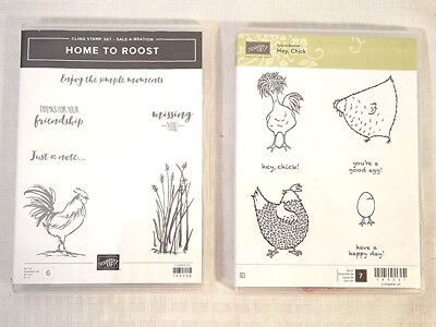 Stampin Up! Stamp Sets - HOME TO ROOST  and HEY CHICK - Lot of 2