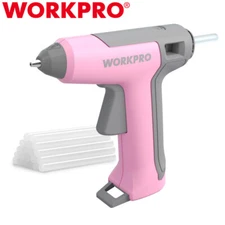 WORKPRO Rechargeable 3.6V Pink Cordless Hot Glue Gun Fast Heating Glue Gun Kits