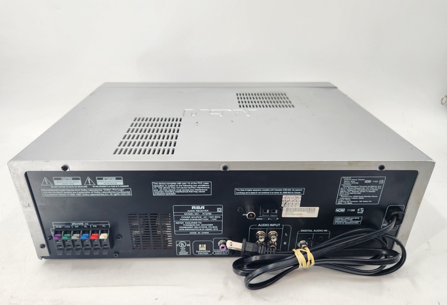 RCA RT2760 Home Theater Audio Video A/V System Receiver TESTED EB13842