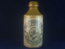 51750 Old Vintage Antique Printed Ginger Beer Bottle Hobson Heywood Royton
