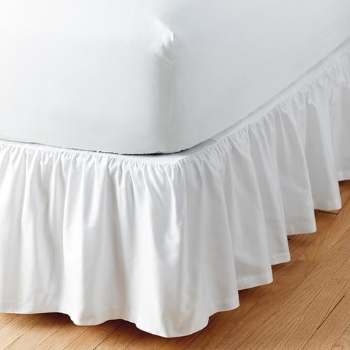 Sleepwell White Solid Bed Skirt 24 Inch Drop Split Corner 6 ft eBay