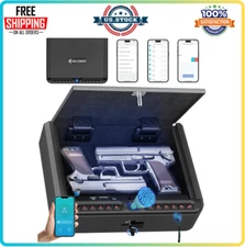BILLCONCH Biometric Gun Safe – Quick Access Handgun Safe w Fingerprint & Keypad