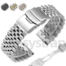 New 18mm-30mm Quality Jubilee Solid Watch Band Strap Stainless Steel Bracelet