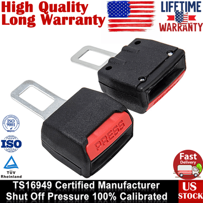 2pcs Black Car buckle cluster extend Buckle seat belt Clips Safety belt latch
