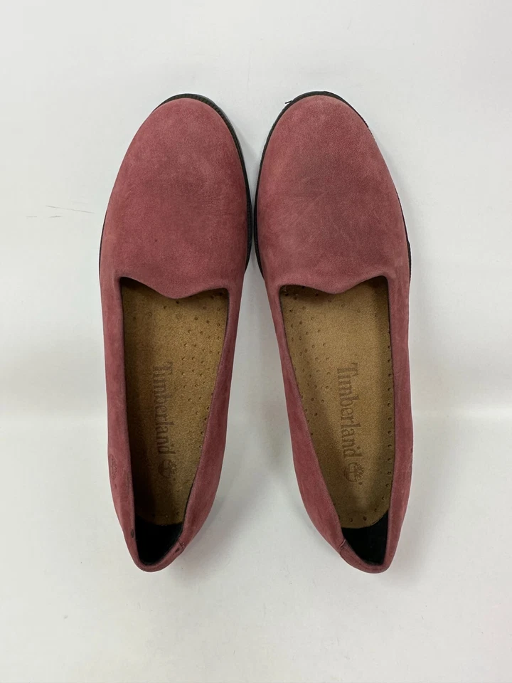 Mocasín Timberland de gamuza sin cordones para mujer 9M suela impermeable rosa Foto 2 de 4