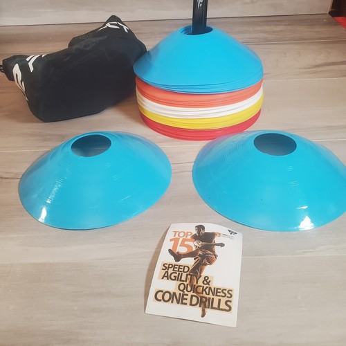 Sport Agility Cones 50 Speed Agility Drills Safe Carry Bag Soccer Football ++ - Picture 7 of 10