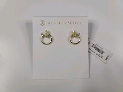 Orecchini Kendra Scott Lola Mini Cerchio Placcati Oro Nuovi Con Etichette - Foto 3