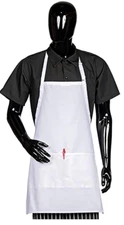 Hi Lite 3 Pocket Bib Apron #822P3A 28x30 3 Pockets White NEW Server