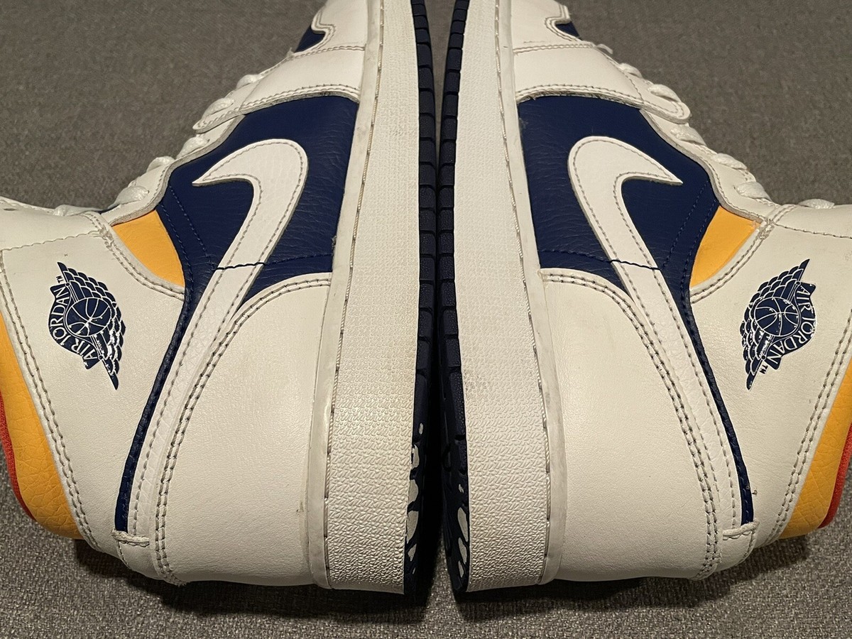 jordan 1 mid blue laser orange