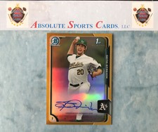 2015 Bowman Chrome Gold Refractor SETH STREICH | On Card Auto | Sp # /50 A’S