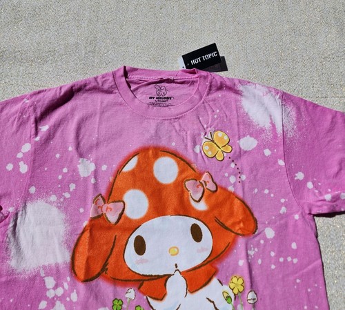My Melody Rosa Salpicaduras Tie Dye Champiñón Sombrero Mujeres Niño Amigo Calce Camiseta Mediana - Imagen 4 de 12
