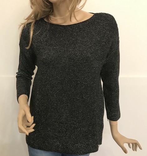 Maglia maglione maglietta nero lurex tg m | eBay