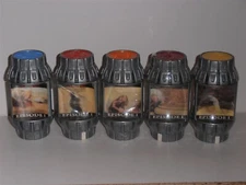 AUSTRALIA CAP FILM ACTION CONTAINERS (1999) set 5 empty w/ 3-D STAR WARS cards
