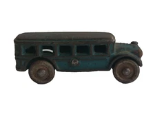 1920S A.C. Williams Cast Iron Blue Tour Bus W/ Metal Wheels 5 Windows