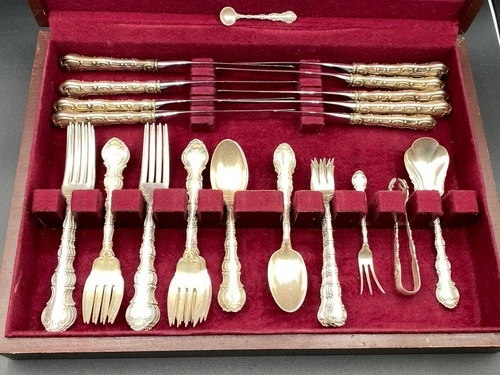 Gorham Strasbourg Sterling Silver Flatware Set 43pc Service For 8 Vintage