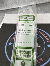 Evergreen Scale. Polystyrene Strips. 14" 108 .010 X .188 (10)