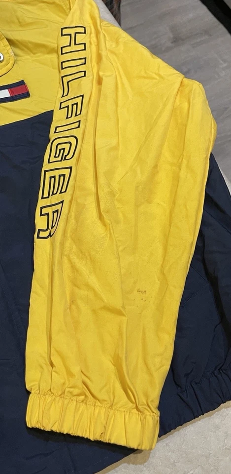 Vintage Tommy Hilfiger Colorblock Jacket Blue Green Yellow Men Sz M 90’s - Image 2 of 4