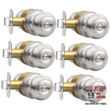 Privacy Door Knob Door Knobs Interior Keyless Locks 6 Brushed Nickel