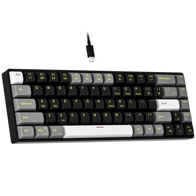 GM681 Mechanical Keyboard,68 Keys Compact USB 60% Custom LED Backlit Hot Swap...