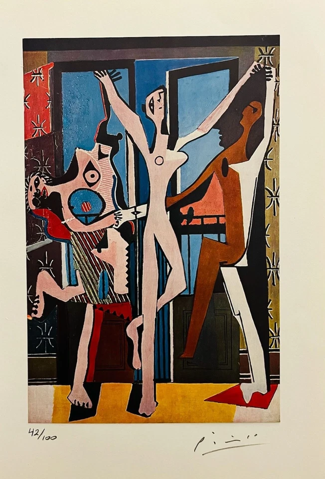 Impresión original firmada de Pablo Picasso, certificado de autenticidad y tasación por $3,500 USD Foto 2 de 4
