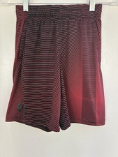 Under Armour HeatGear Youth Boys Polyester Loose Fit Pull On Shorts Red Black M