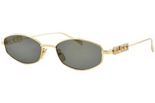 Gucci GG1802S 001 Sunglasses Women's Gold/Grey Lenses Oval Shape 55mm