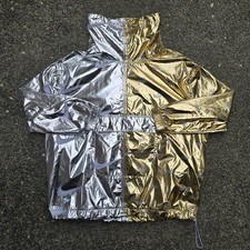 Nike Womens Metallic Gold Silver Sportswear Jacket Size Medium
