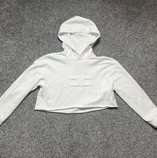 Felpa con cappuccio Elisabetta Franchi Crop Logo taglia 46 14UK XL casual designer