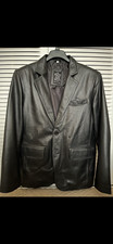 Fan Jackets NEW Men's Real Lambskin Leather Two Button Black Blazer - M - NEW
