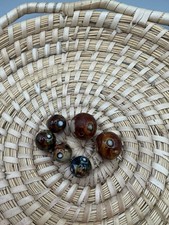 Lot of Antique German Bennington Earthenware Marble Set of 6