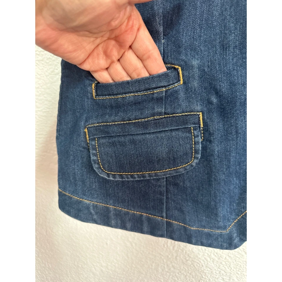 Chaleco vaquero Canyon River Blues para mujer XL botones bolsillos delanteros ajustables traseros Foto 2 de 4