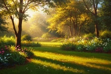 Nature Forest Landscape Painting Wall Art Print Printed On Canvas Artprint