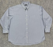 Gitman Bros Mens Dress Shirt Size 18.5 34 Big Tall Blue Plaid Made In USA