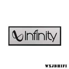 Lnfinity Silver brushed Speaker Custom Logo Badge aluminum106mm 4.17"X39mm 1.54"