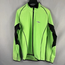 LG Mens Cycling Reflective Lightweight Windbreaker Shell Green Black Large