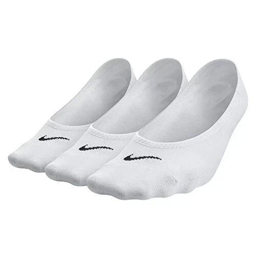 Nike Para Mujer 3 Pares Todos los Días Ligeros Footie Calcetines Zapato Blanco Talla 6-10 Foto 3 de 4