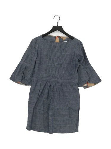 Abito midi donna Burberry UK 8 blu 100% cotone linea A