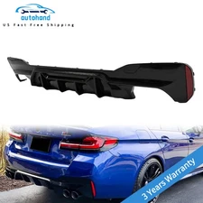 Glossy Black Rear Diffuser For 17-23 BMW G30 5 Series W/ M Sport Bumper-M5 Style