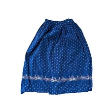 Herman Geist Vintage Navy Corduroy Horse Racing Pleated Midi Skirt Size 6
