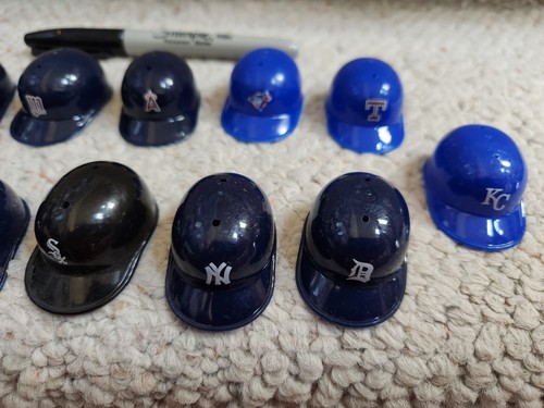 Lot of 13 MLB AL Micro 2" Long Helmets Plastic Batting Various Teams Logos! - Picture 5 of 10