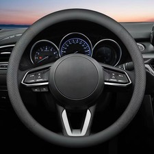 Leather Steering Wheel Cover For Chevy Silverado 1500 2500 3500 14.5-15 Inch...