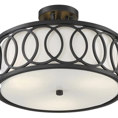 Crystorama 285-MK Graham 3 Light 15 inch Matte Black Semi Flush Ceiling Light - Picture 4 of 7
