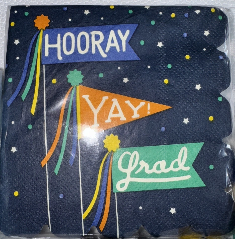 Bright Graduation Paper Beverage Guest Napkins 4 Packs | 40 Ct/ PK | NEW!!! - Image 3 of 4