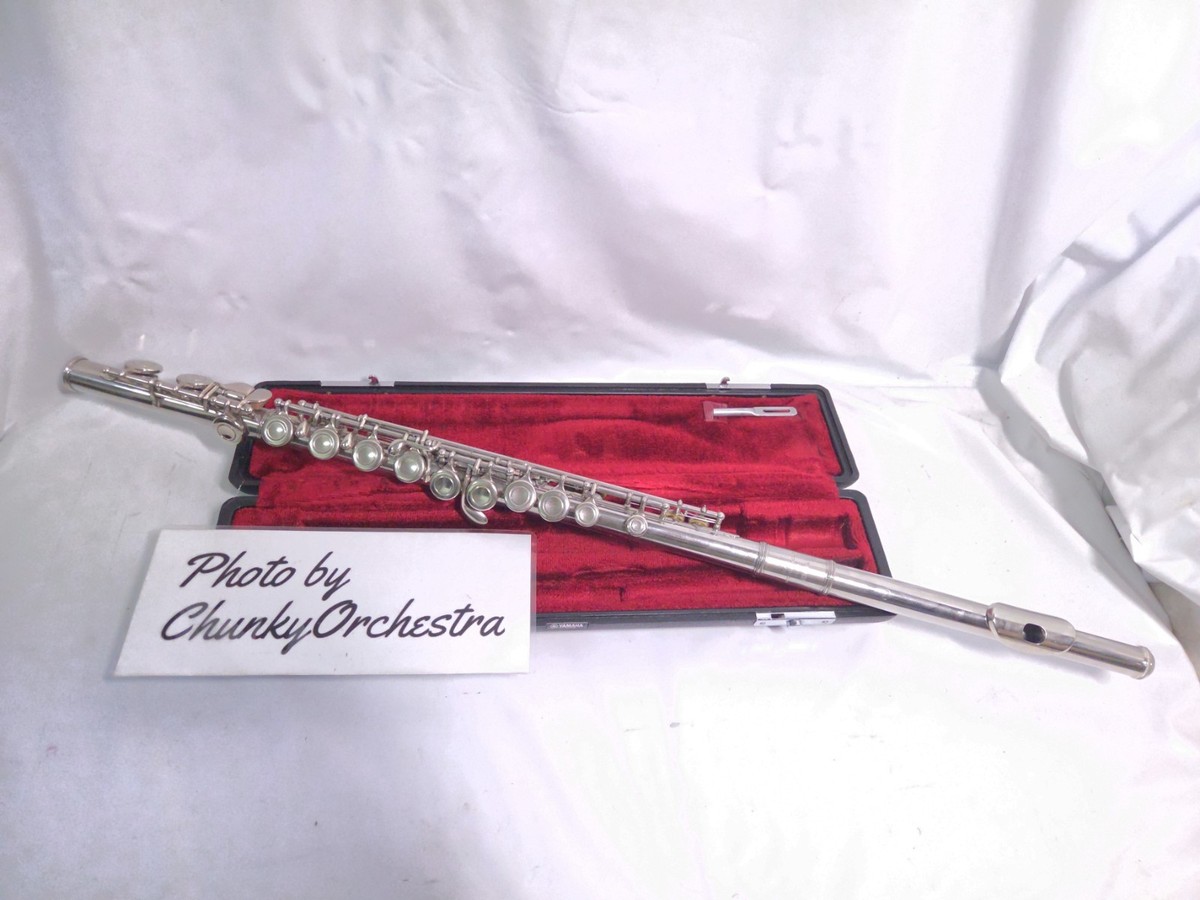 YAMAHA YFL-211 Flute Silver Plated E-mechanism Tested Working