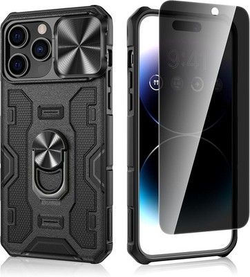 iPhone 14 Pro Max Privacy Case with Anti-Peep Screen Protector and Kickstand