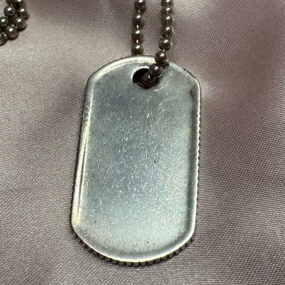 Tiffany & Co Sterling Silver Coin Edge Dog Tag Necklace Pendant w 34" Ball Chain - Image 3 of 4