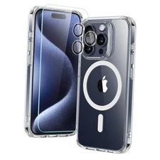  for Case Set, 1 Tempered-Glass Screen Protector, 1 iPhone 15 Pro Max Clear Set