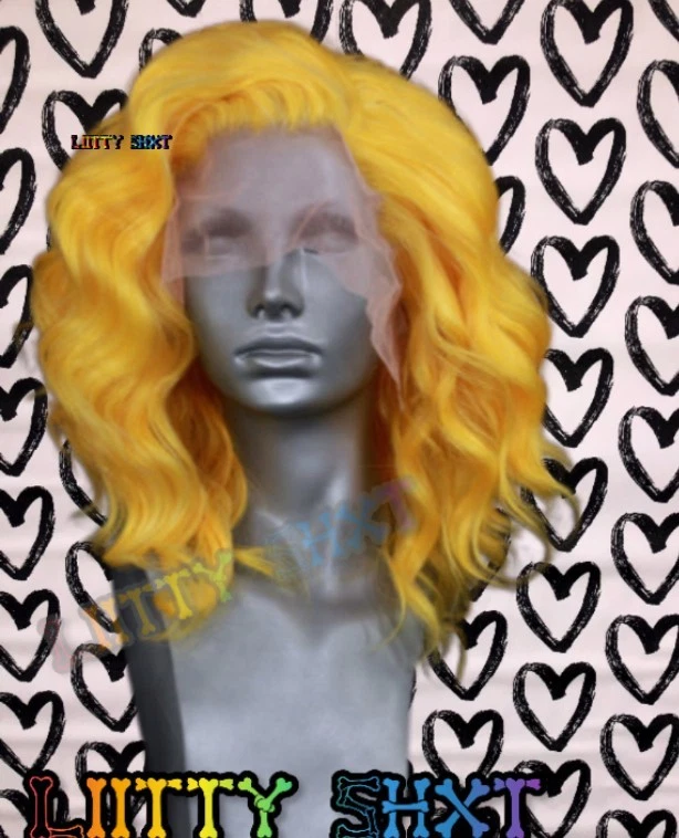 Peluca frontal de encaje 13x4 10 pulgadas 100 % cabello humano color personalizado (gomitas de limón) Foto 2 de 4