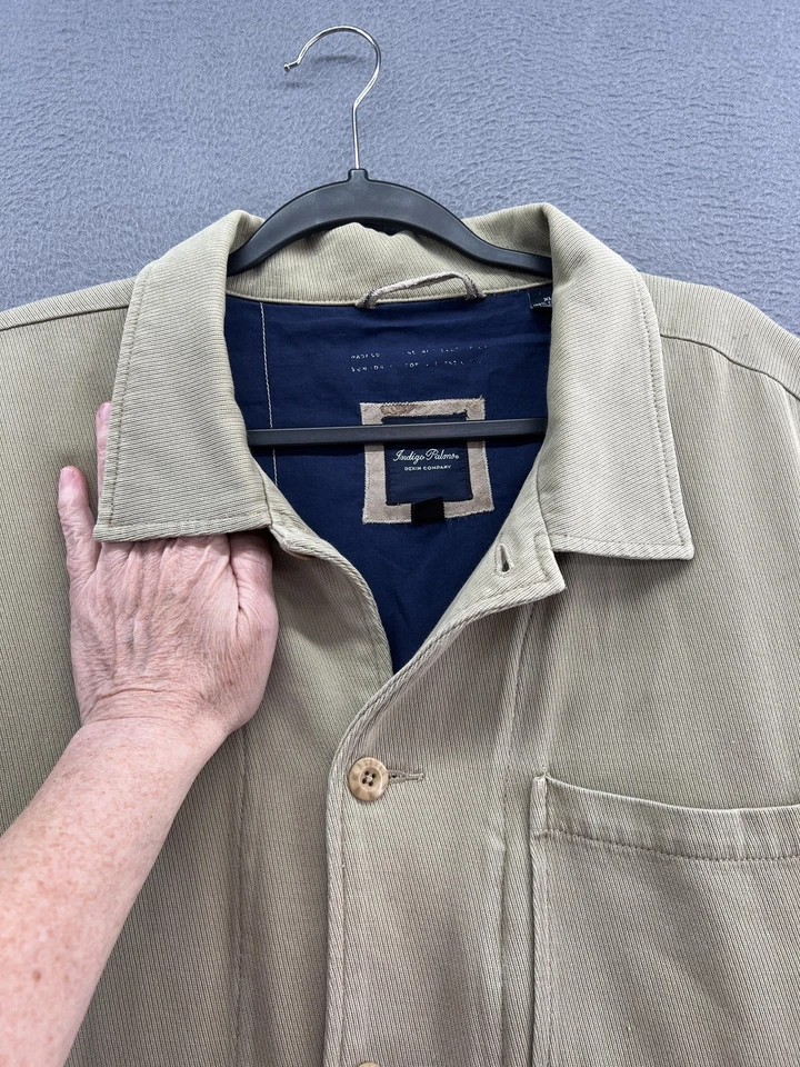 Chaqueta Indigo Palms Para Hombres XL Caqui Tostado Algodón Utilidad Tareas Abrigo Ropa de Trabajo Bolsillos Foto 4 de 4