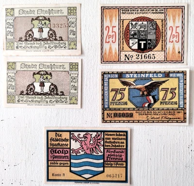 A/14 - ALLEMAGNE - DEUTSCLAND - Lot de 5 Notgeld 1920/21 - NEUF - UNC - Photo 1/2